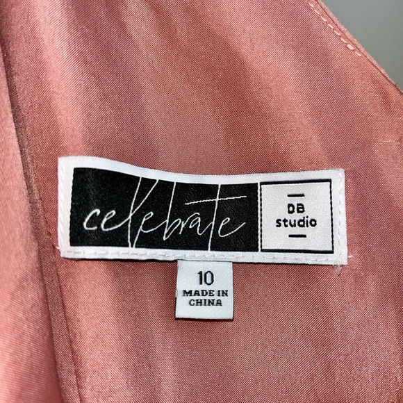 DAVID’s BRIDAL CELEBRATE DB STUDIOS Sleeveless Size 10 Pink Bridesmaid’s Dress - Picture 2 of 3